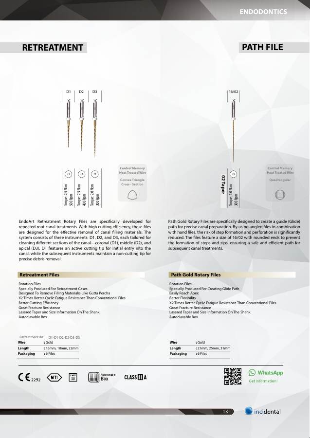 EndoArt Retreatment Files catalog page