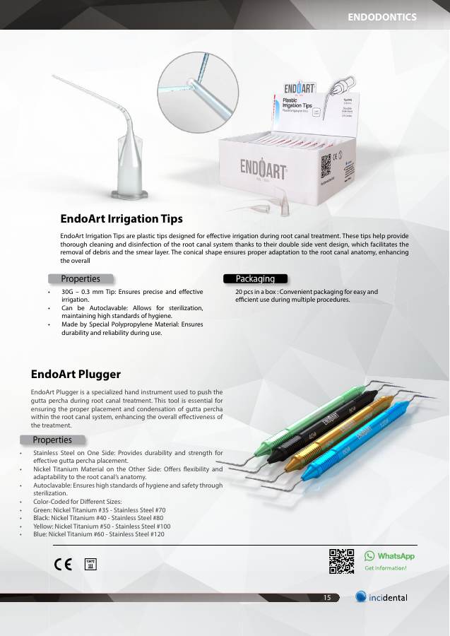 EndoArt Irrigation Tips catalog page