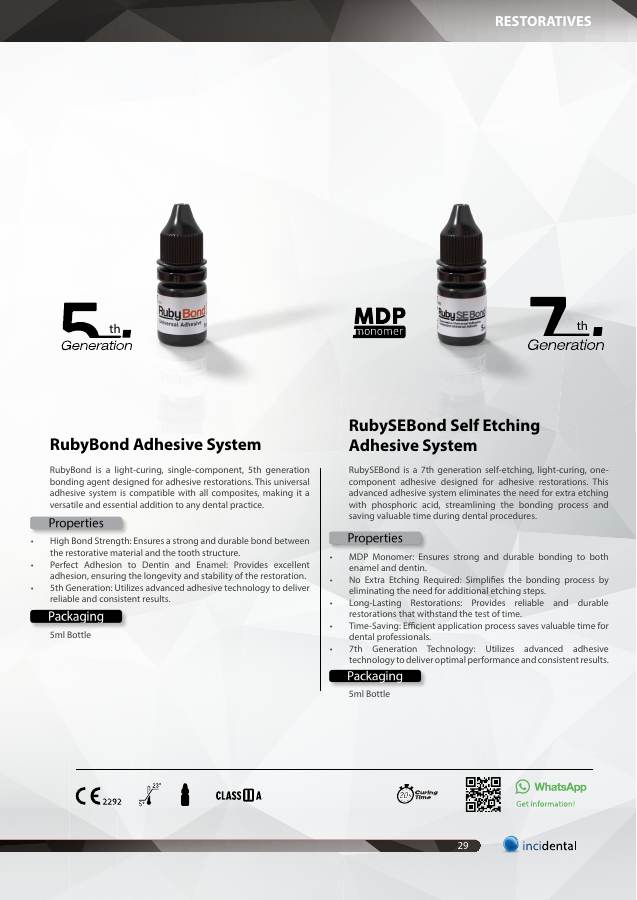 RubyBond Adhesive System catalog page
