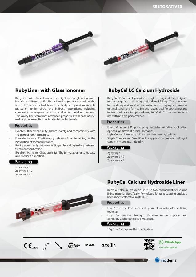 RubyLiner with Glass Ionomer catalog page