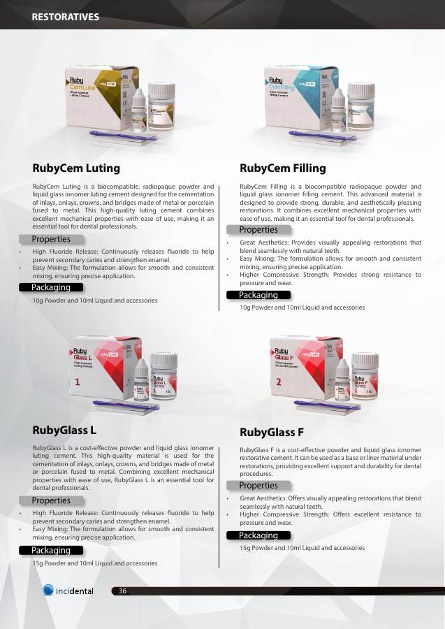 RubyCem Luting catalog page