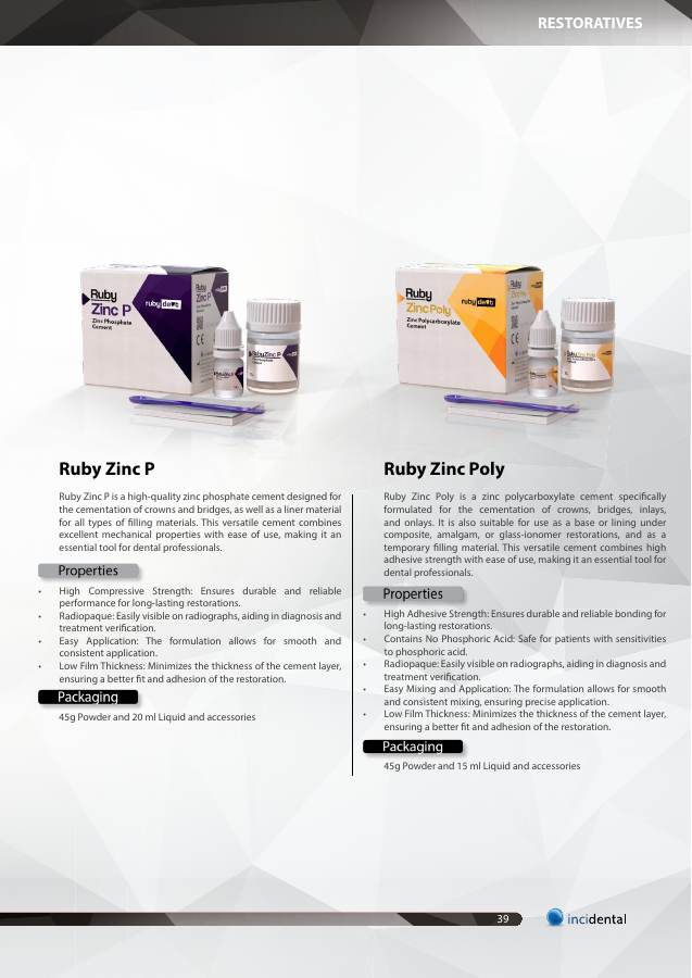 RubyZinc P catalog page
