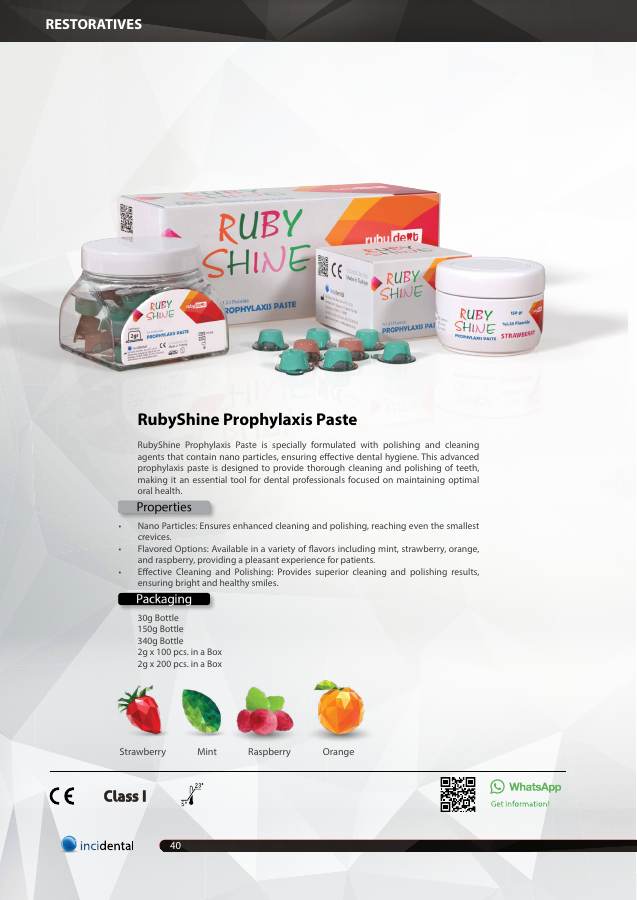 RubyShine Prophylaxis Paste catalog page