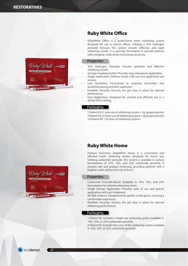 Ruby White Office catalog page
